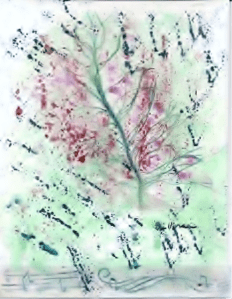 Green and pink paintingpng