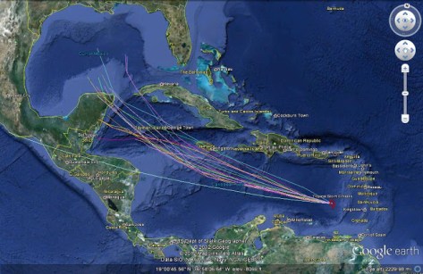 Hurricane Spaghetti Plot